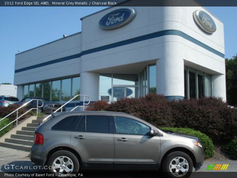 Mineral Grey Metallic / Charcoal Black 2012 Ford Edge SEL AWD