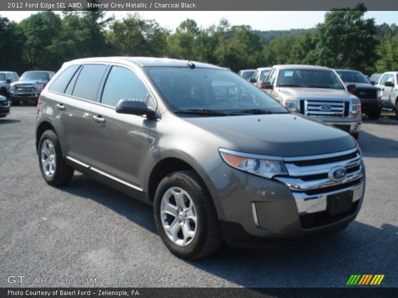 Mineral Grey Metallic / Charcoal Black 2012 Ford Edge SEL AWD