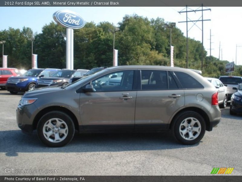 Mineral Grey Metallic / Charcoal Black 2012 Ford Edge SEL AWD