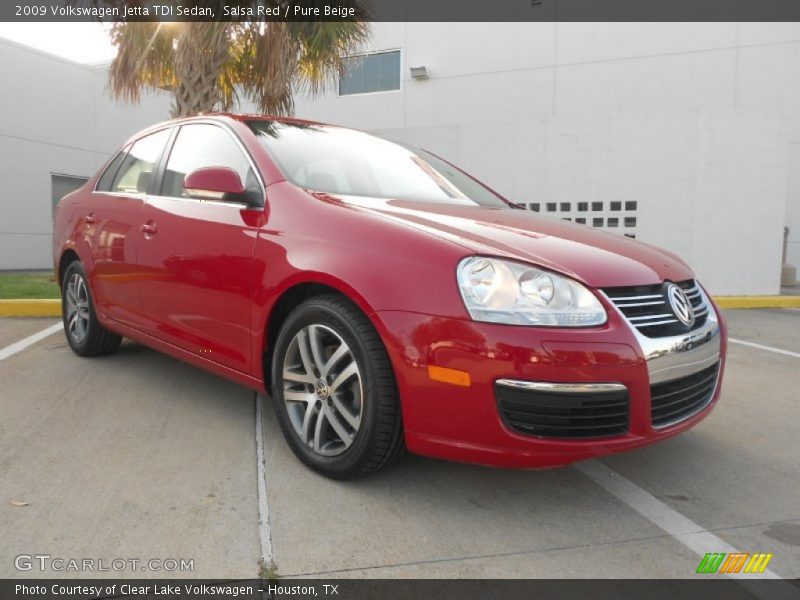 Salsa Red / Pure Beige 2009 Volkswagen Jetta TDI Sedan