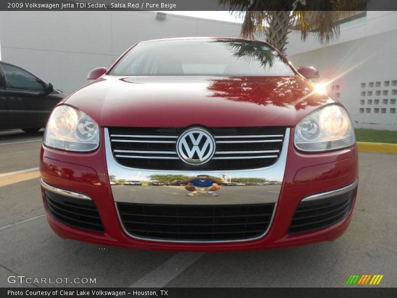 Salsa Red / Pure Beige 2009 Volkswagen Jetta TDI Sedan
