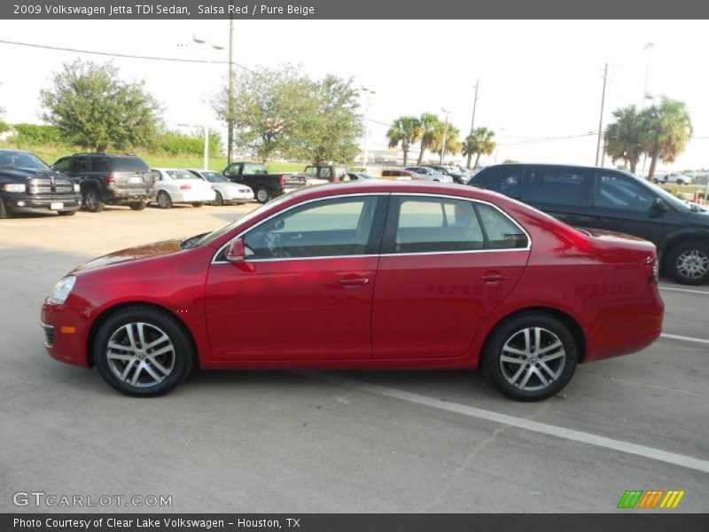 Salsa Red / Pure Beige 2009 Volkswagen Jetta TDI Sedan