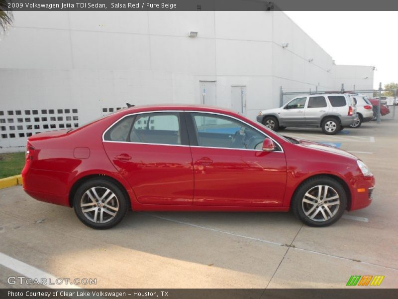Salsa Red / Pure Beige 2009 Volkswagen Jetta TDI Sedan