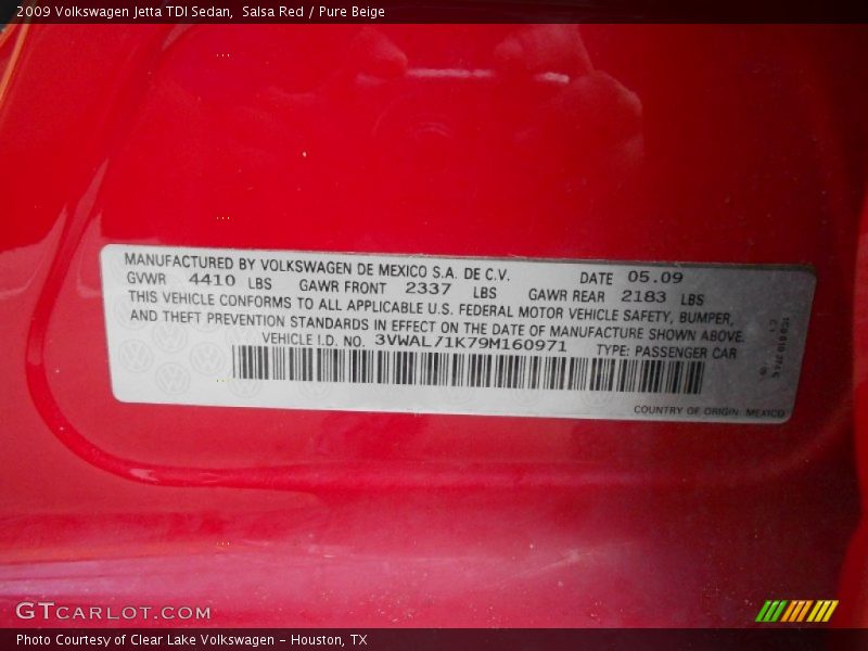Salsa Red / Pure Beige 2009 Volkswagen Jetta TDI Sedan