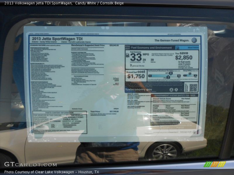 Candy White / Cornsilk Beige 2013 Volkswagen Jetta TDI SportWagen