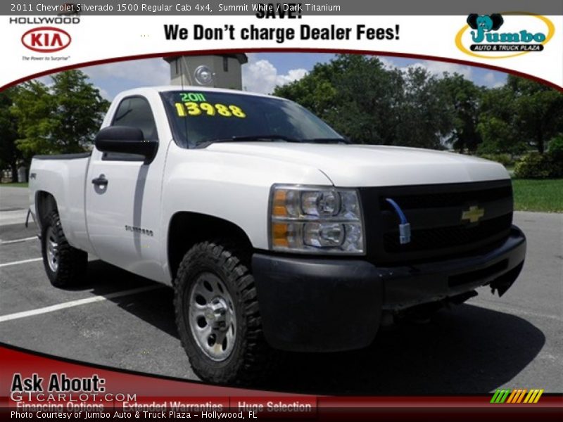 Summit White / Dark Titanium 2011 Chevrolet Silverado 1500 Regular Cab 4x4