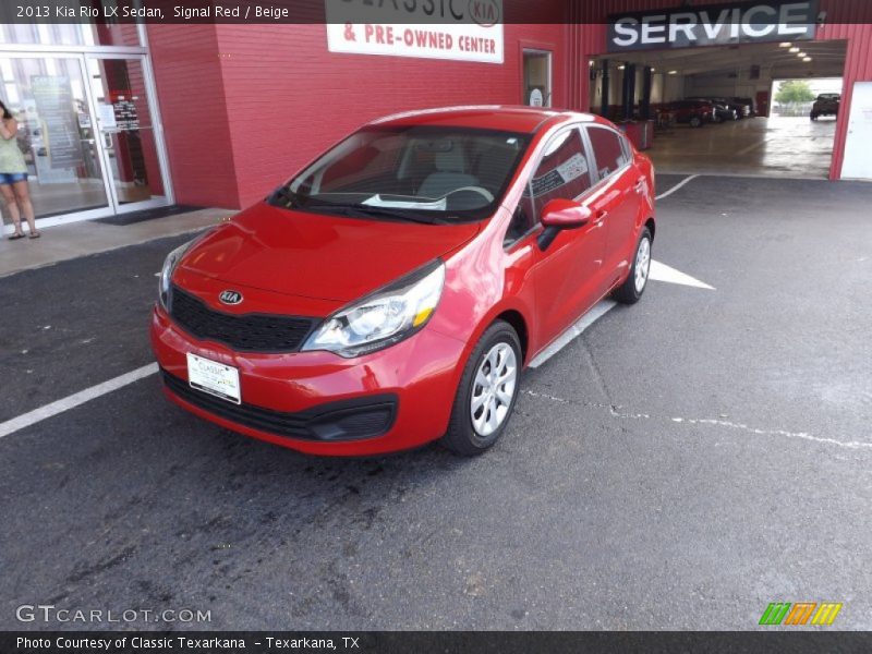 Signal Red / Beige 2013 Kia Rio LX Sedan