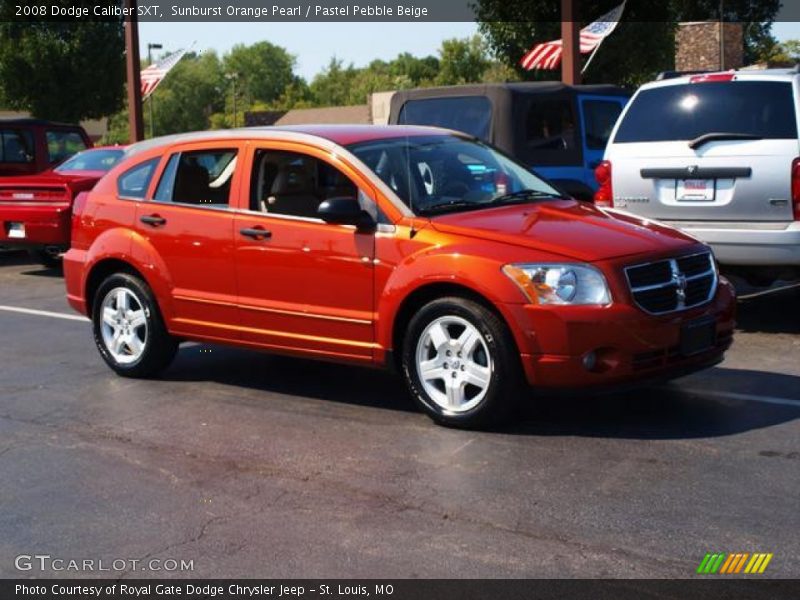 Sunburst Orange Pearl / Pastel Pebble Beige 2008 Dodge Caliber SXT