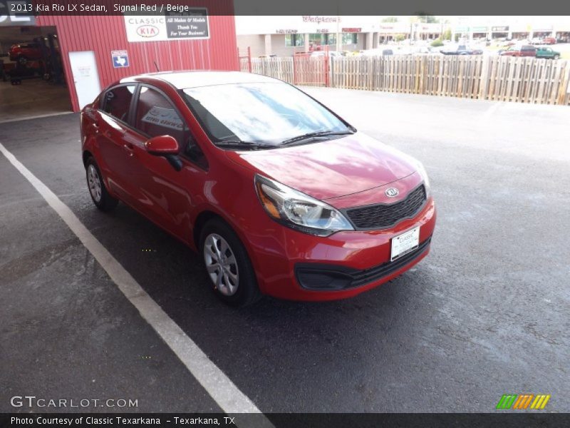 Signal Red / Beige 2013 Kia Rio LX Sedan