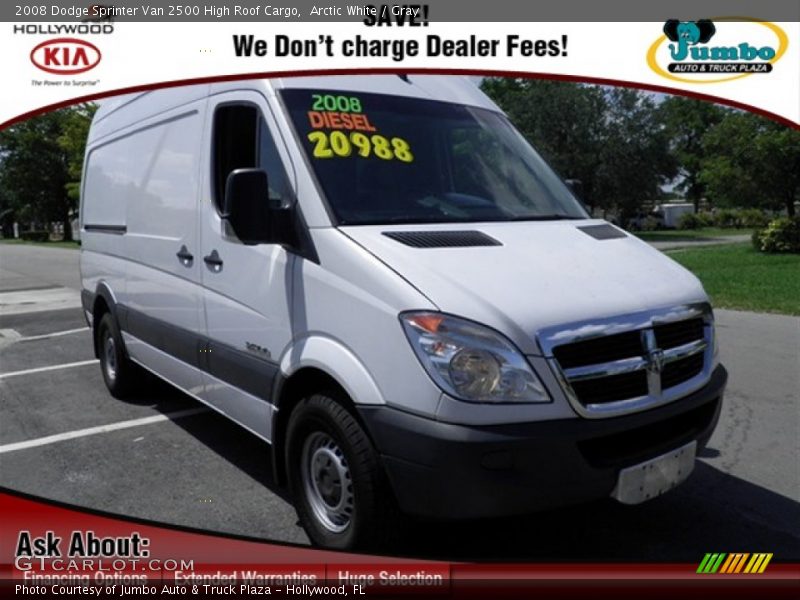Arctic White / Gray 2008 Dodge Sprinter Van 2500 High Roof Cargo