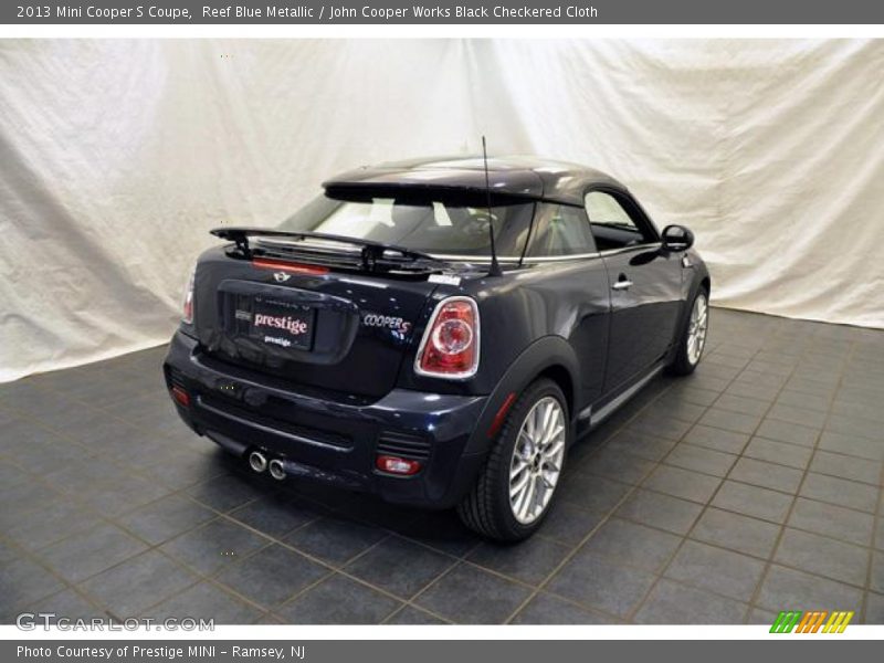 Reef Blue Metallic / John Cooper Works Black Checkered Cloth 2013 Mini Cooper S Coupe