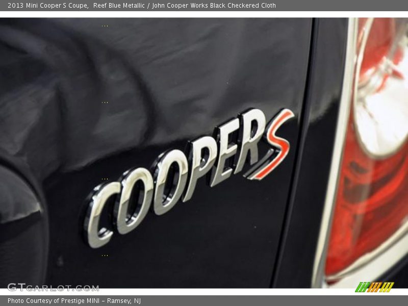 Reef Blue Metallic / John Cooper Works Black Checkered Cloth 2013 Mini Cooper S Coupe