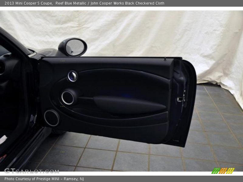 Reef Blue Metallic / John Cooper Works Black Checkered Cloth 2013 Mini Cooper S Coupe