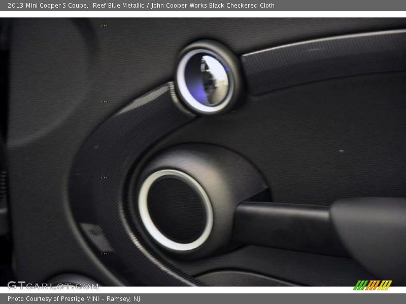 Reef Blue Metallic / John Cooper Works Black Checkered Cloth 2013 Mini Cooper S Coupe