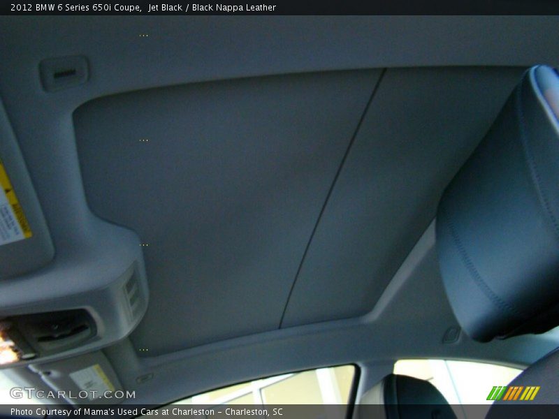 Sunroof of 2012 6 Series 650i Coupe