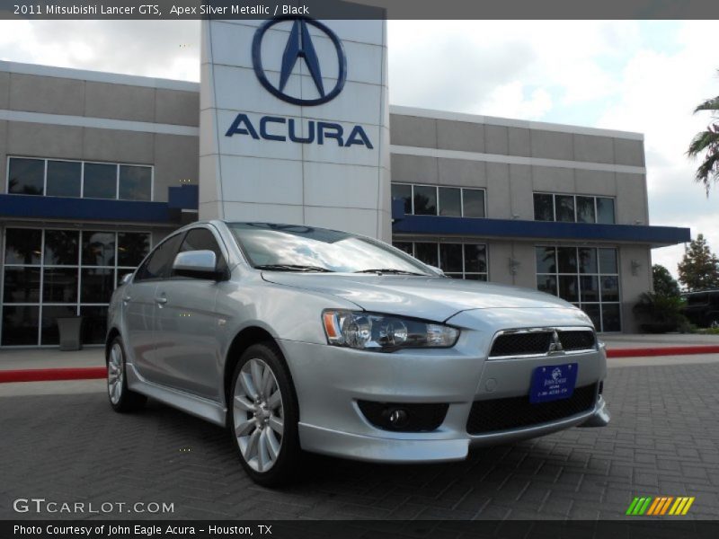 Apex Silver Metallic / Black 2011 Mitsubishi Lancer GTS