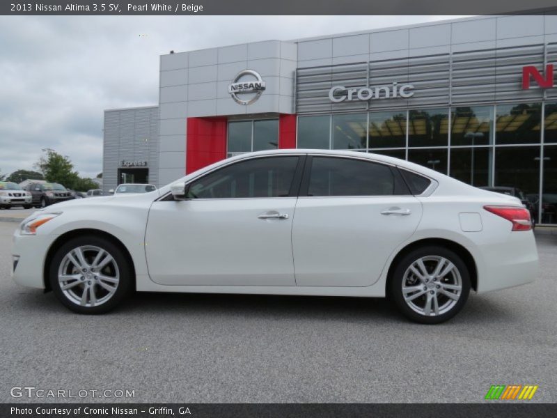 Pearl White / Beige 2013 Nissan Altima 3.5 SV