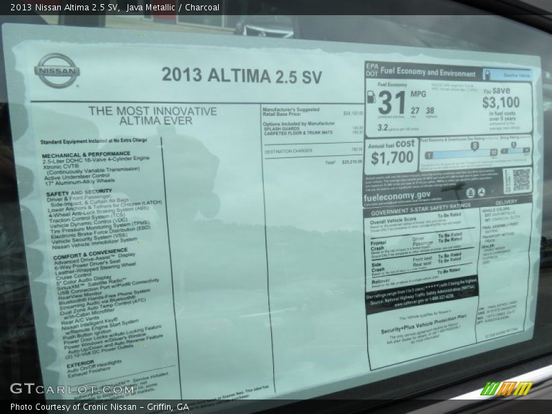 Java Metallic / Charcoal 2013 Nissan Altima 2.5 SV