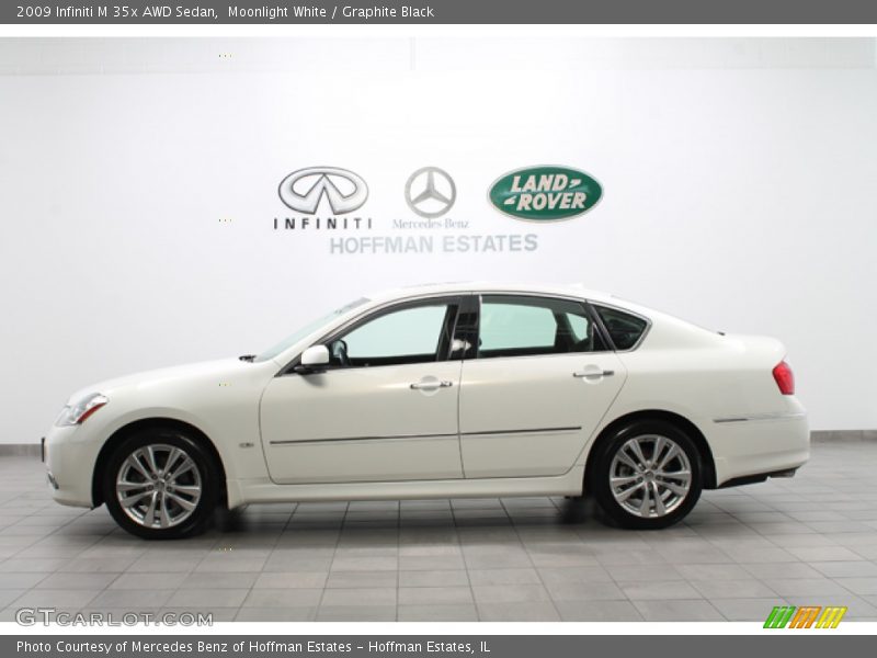 Moonlight White / Graphite Black 2009 Infiniti M 35x AWD Sedan