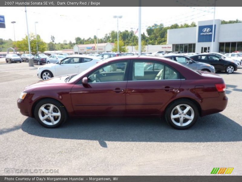 Dark Cherry Red / Beige 2007 Hyundai Sonata SE V6