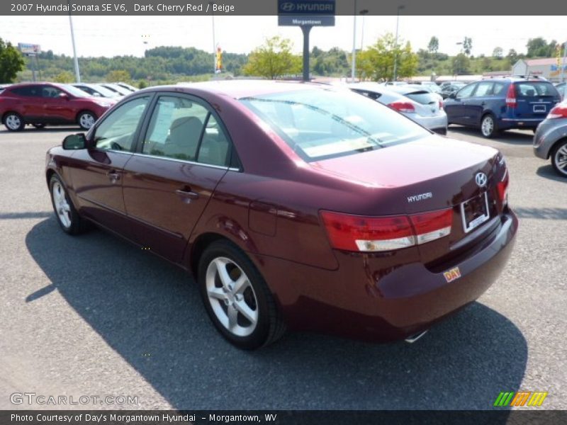 Dark Cherry Red / Beige 2007 Hyundai Sonata SE V6