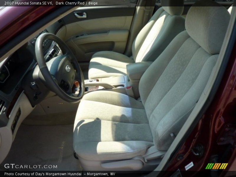 Dark Cherry Red / Beige 2007 Hyundai Sonata SE V6