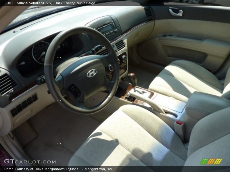 Dark Cherry Red / Beige 2007 Hyundai Sonata SE V6