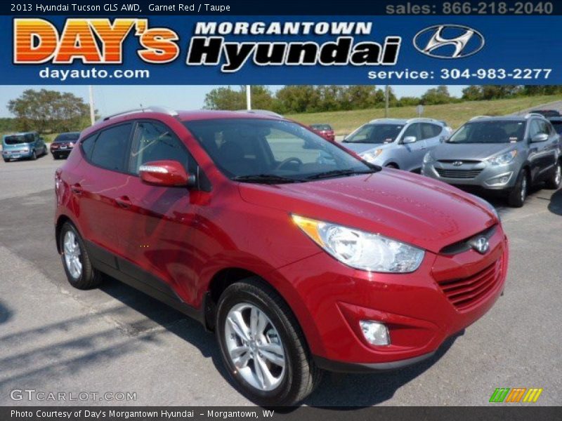 Garnet Red / Taupe 2013 Hyundai Tucson GLS AWD