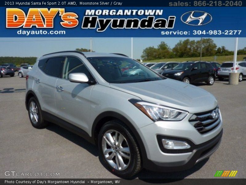 Moonstone Silver / Gray 2013 Hyundai Santa Fe Sport 2.0T AWD