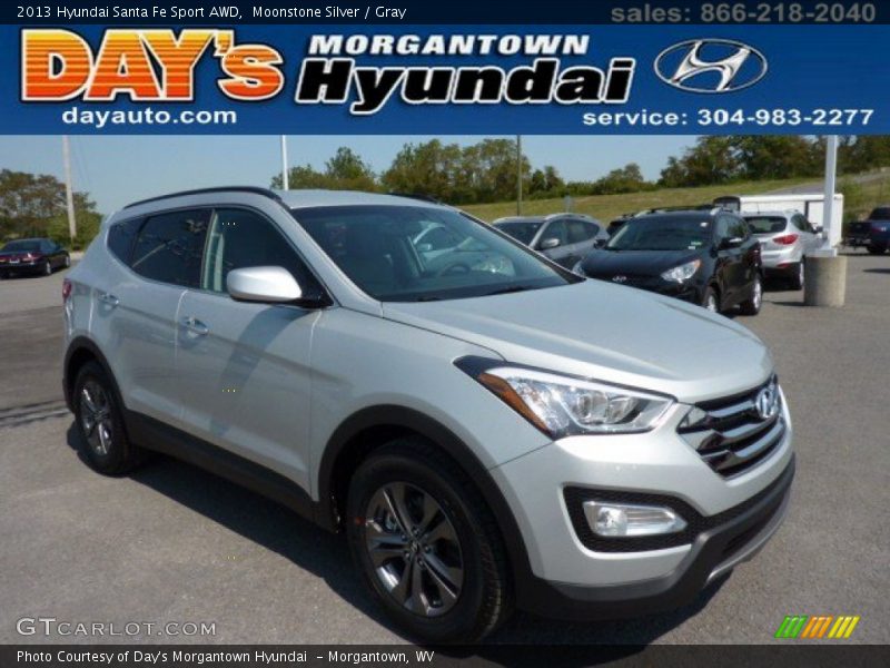 Moonstone Silver / Gray 2013 Hyundai Santa Fe Sport AWD