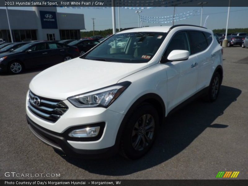 Frost White Pearl / Gray 2013 Hyundai Santa Fe Sport