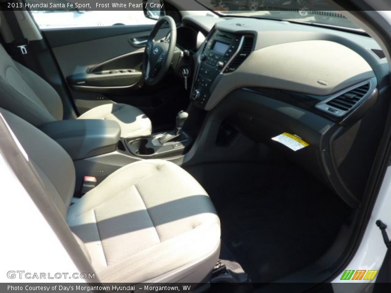 Frost White Pearl / Gray 2013 Hyundai Santa Fe Sport