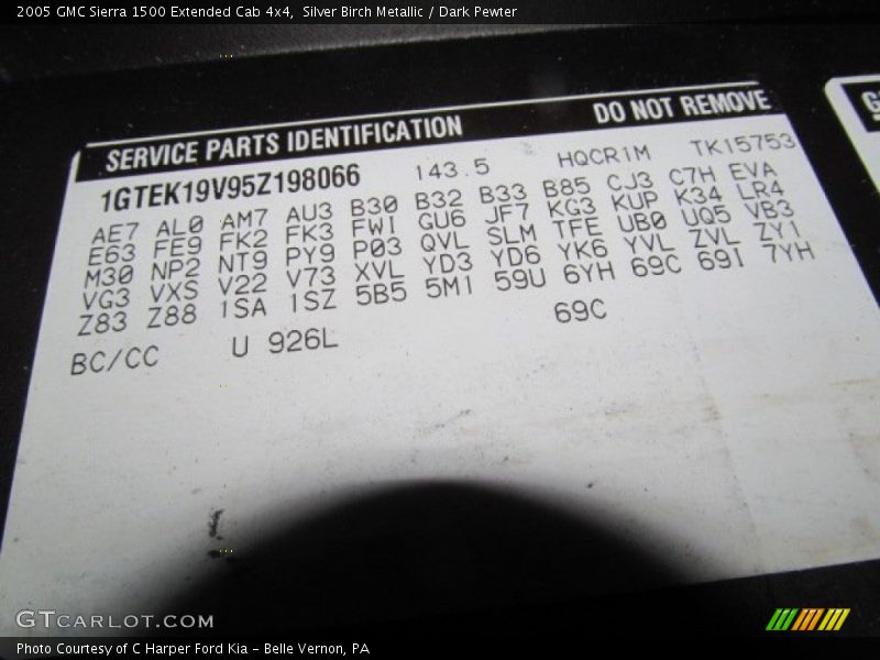 Silver Birch Metallic / Dark Pewter 2005 GMC Sierra 1500 Extended Cab 4x4