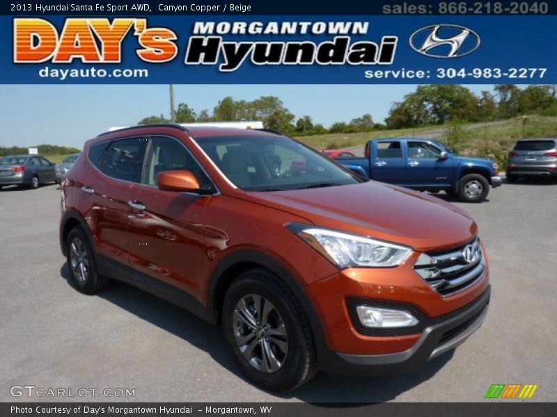 Canyon Copper / Beige 2013 Hyundai Santa Fe Sport AWD