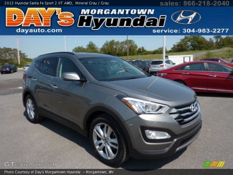 Mineral Gray / Gray 2013 Hyundai Santa Fe Sport 2.0T AWD