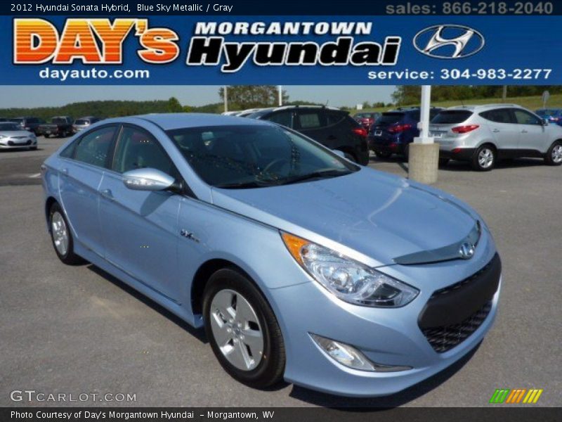 Blue Sky Metallic / Gray 2012 Hyundai Sonata Hybrid