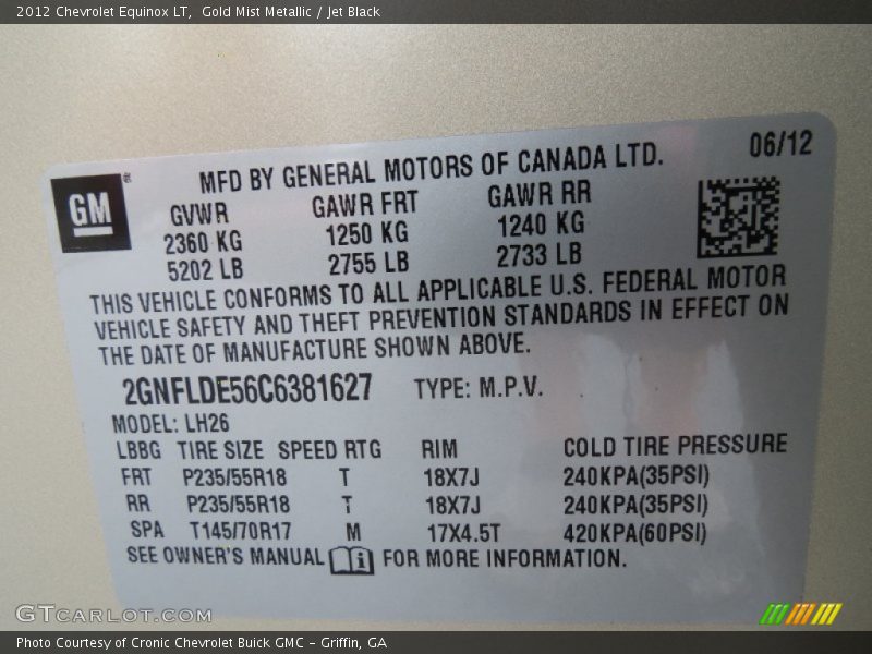 Gold Mist Metallic / Jet Black 2012 Chevrolet Equinox LT