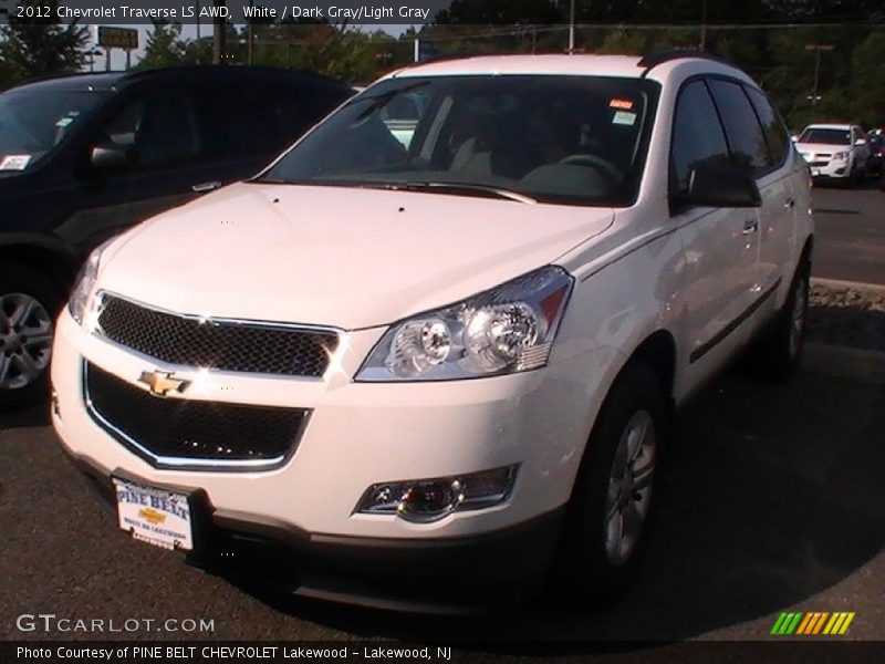 White / Dark Gray/Light Gray 2012 Chevrolet Traverse LS AWD