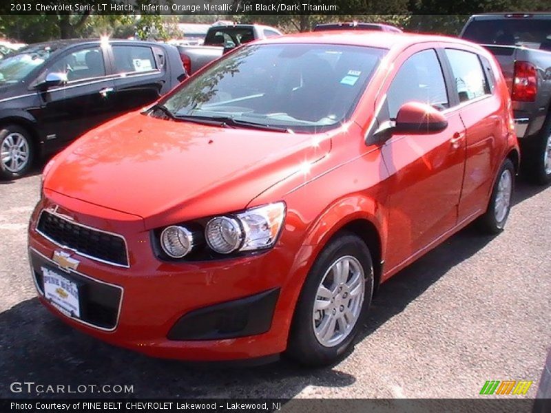 Inferno Orange Metallic / Jet Black/Dark Titanium 2013 Chevrolet Sonic LT Hatch