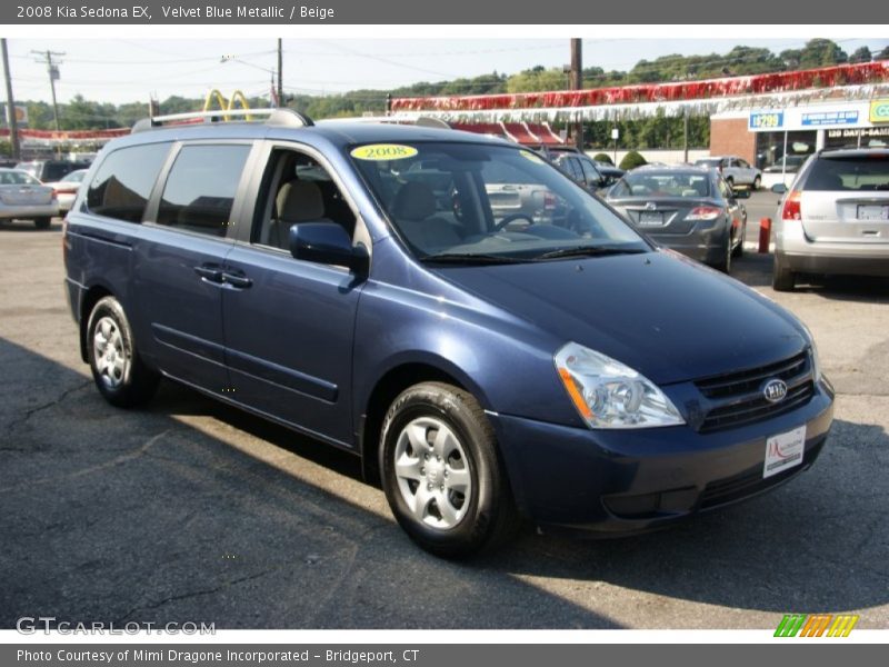 Velvet Blue Metallic / Beige 2008 Kia Sedona EX