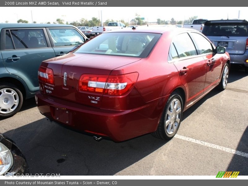 Vivid Red Metallic / Sand 2008 Lincoln MKZ AWD Sedan