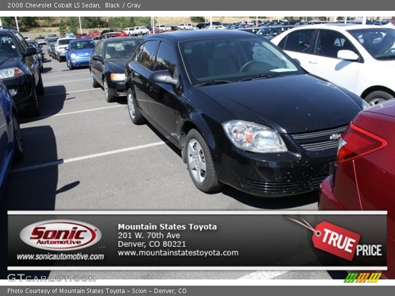 Black / Gray 2008 Chevrolet Cobalt LS Sedan