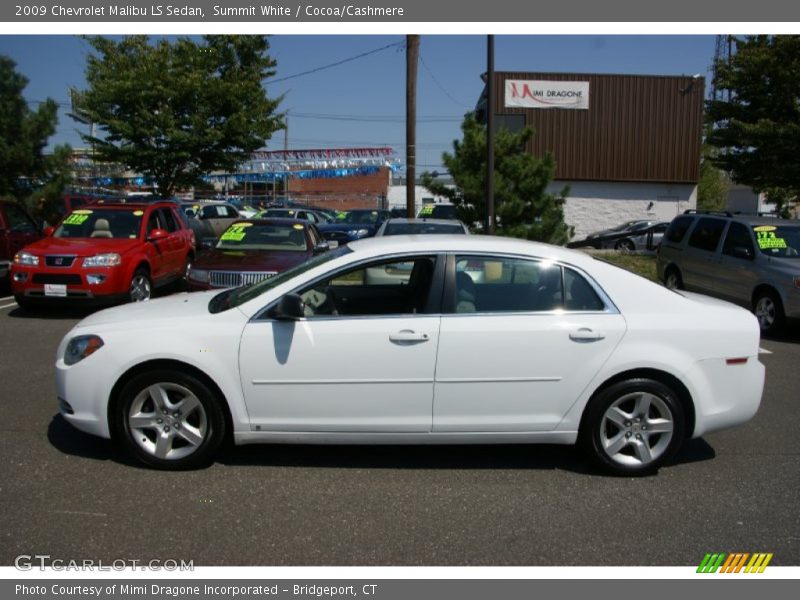 Summit White / Cocoa/Cashmere 2009 Chevrolet Malibu LS Sedan