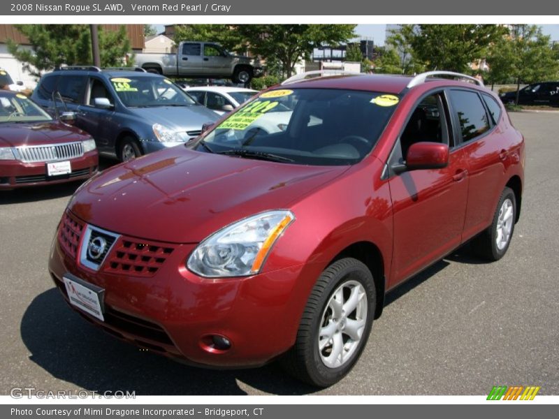 Venom Red Pearl / Gray 2008 Nissan Rogue SL AWD