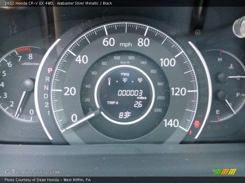 Alabaster Silver Metallic / Black 2012 Honda CR-V EX 4WD