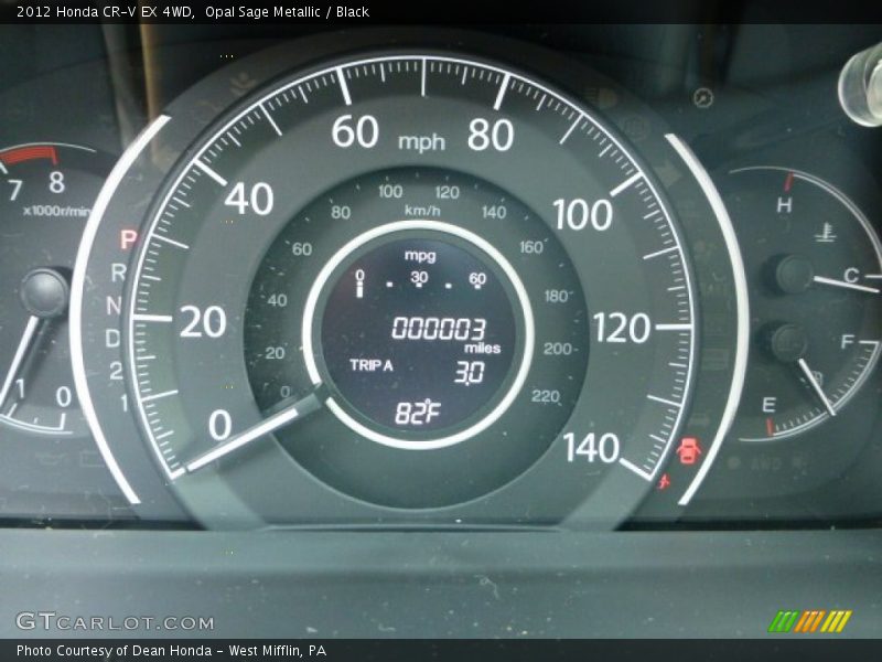 Opal Sage Metallic / Black 2012 Honda CR-V EX 4WD