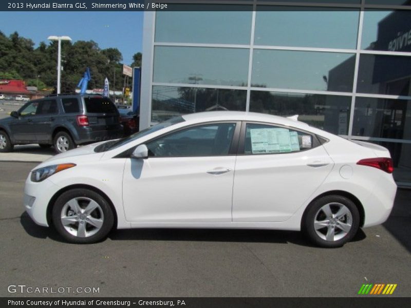 Shimmering White / Beige 2013 Hyundai Elantra GLS