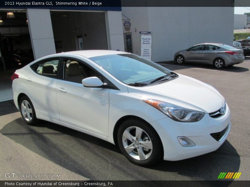 Shimmering White / Beige 2013 Hyundai Elantra GLS