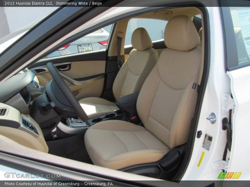 Shimmering White / Beige 2013 Hyundai Elantra GLS