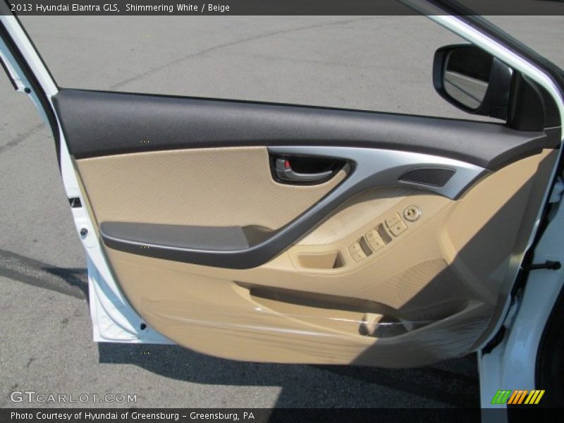 Shimmering White / Beige 2013 Hyundai Elantra GLS